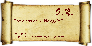 Ohrenstein Margó névjegykártya